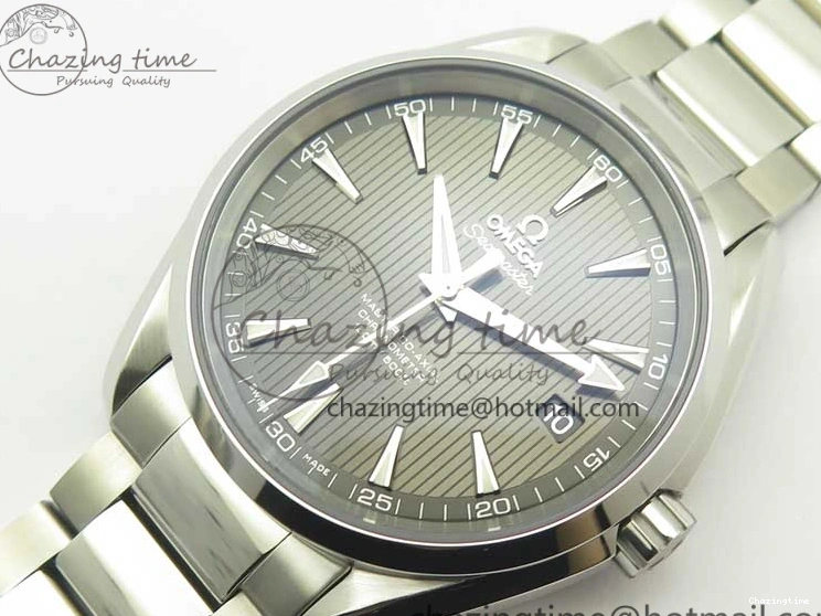 1229 Aqua Terra 150M SS VSF 1:1 Best Edition Gray Textured Dial on SS Bracelet A8500 Super Clone MultiPurpose 8039